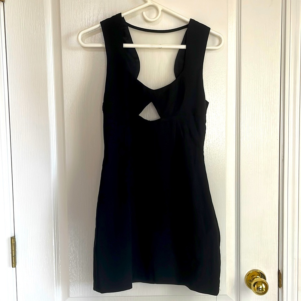 Black bodycon backless dress
